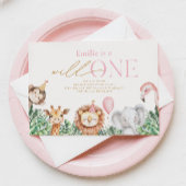 Wild One Party Animal Eerste Verjaardag Uitnodigin Kaart