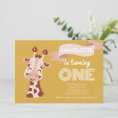 Wild One Party Animal Giraffe Kaart (Staand voorkant)