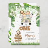 Wild One Party Animals Kids 1st Birthday Kaart (Voorkant / Achterkant)