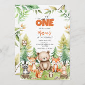 Wild One Party Animals Kids 1st Birthday Kaart (Voorkant / Achterkant)