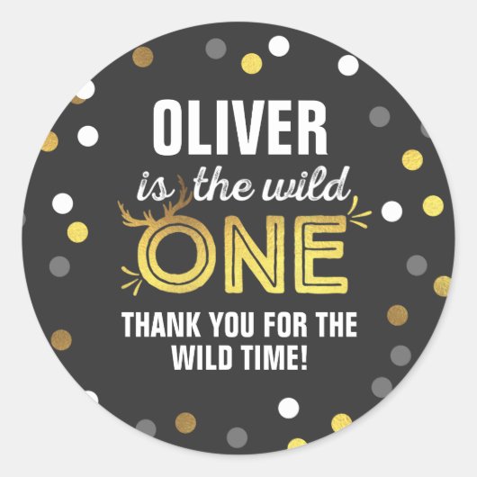Wild One Party Favor Label Sticker Seal Wild Party (Voorkant)
