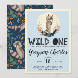 Wild One Party Uitnodiging   Little Raccoon