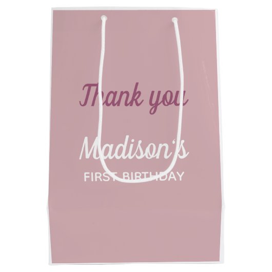 Wild One Personalized First Birthday Medium Cadeauzakje (Achterkant)