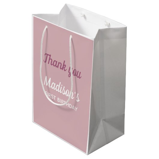 Wild One Personalized First Birthday Medium Cadeauzakje (Achterkant Gekanteld)