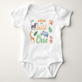 Wild One Personalized Safari Animal Birthday Romper