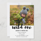 Wild One Photo Baby's eerste verjaardagsfeestje Kaart (Voorkant)