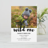 Wild One Photo Baby's eerste verjaardagsfeestje Kaart (Staand voorkant)