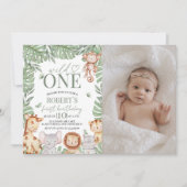 Wild One Photo Birthday Invite Kaart (Voorkant)