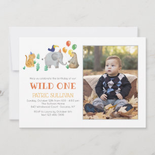 Wild One Photo Birthday Party Kaart