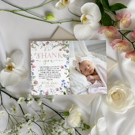 Wild One Photo Birthday Thank You Card Kaart