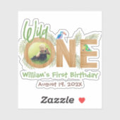 Wild One Photo Oerwoud laat patroonhouten brieven  Sticker (Vel)