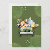 Wild One Photo Safari Dieren Verjaardagsfeest Kaart (Achterkant)