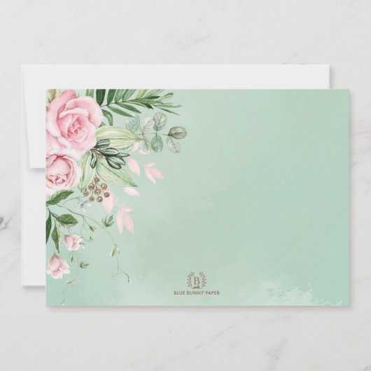  Wild One Pink Blush Floral Girl Birthday Kaart (Achterkant)