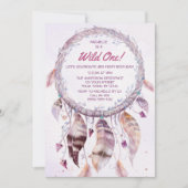 Wild One Pink Boho Dreamweaver Birthday Kaart (Voorkant)