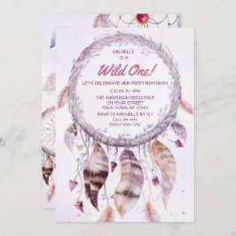 Wild One Pink Boho Dreamweaver Birthday Kaart