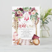 Wild One Pink Gold Boho Dream Catcher Birthday Kaart (Staand voorkant)