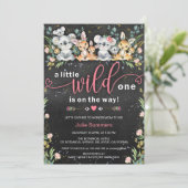 Wild One Pink Koala Kangaroo Baby shower Kaart (Staand voorkant)