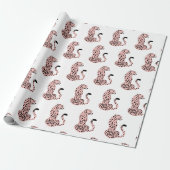 Wild One Pink Leopard Cadeaupapier (Uitgerold)