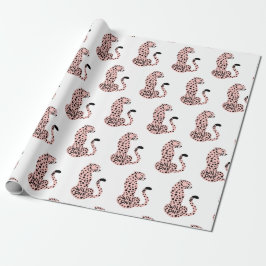 Wild One Pink Leopard Cadeaupapier