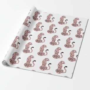 Wild One Pink Leopard Cadeaupapier