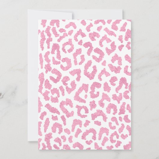 Wild One Pink Leopard First Birthday Kaart (Achterkant)