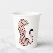 Wild One Pink Leopard First Birthday Papieren Bekers (Voorkant)