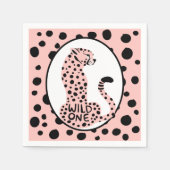 Wild One Pink Leopard First Birthday Servet (Voorkant)
