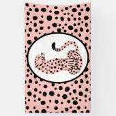 Wild One Pink Leopard First Birthday Spandoek (Verticaal)