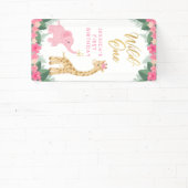 Wild ONE - Pink Safari Girl's eerste verjaardag Spandoek (Insitu)