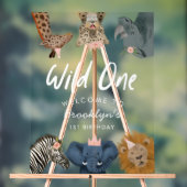 Wild One Pink Safari Verjaardag Welkom Acryl Bord (Neutraal)