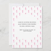 Wild One Pink Wildflower 1e verjaardag Kaart (Achterkant)