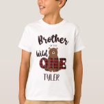 Wild ONE Plaid Beer Brother of the Birthday T-shirt<br><div class="desc">Wanneer je winkelt bij Graphic Love Shop,  dan ondersteunt je het kleinbedrijf! En ja,  ik doe een vrolijke dans als ik je bestelling krijg.) Dank je wel! - Samantha Zoeken naar meer design met een grafische liefdeswinkel op: Facebook.com/GraphicLoveShop Gebruik #GraphicLoveShop op sociale media Copyright © Graphic Love Shop</div>