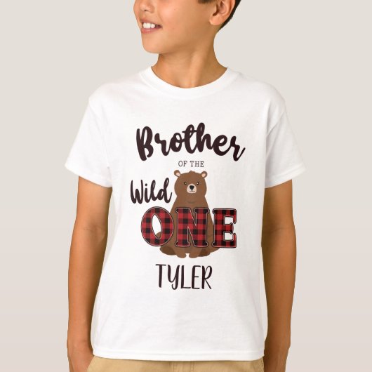 Wild ONE Plaid Beer Brother of the Birthday T-shirt (Voorkant)