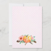 Wild one Pumpkin 1st Birthday nodigt meisjes uit Kaart (Achterkant)