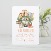 Wild One Pumpkin Safari 1e Verjaardag Kaart (Staand voorkant)