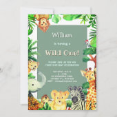Wild One Rain Bos Dieren Whimsical Verjaardag Kaart (Voorkant)