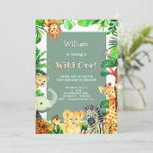 Wild One Rain Bos Dieren Whimsical Verjaardag Kaart (Staand voorkant)