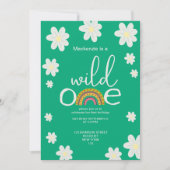Wild One Rainbow Birthday Party Personalized Kaart (Voorkant)