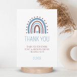 Wild ONE Rainbow Blue Boy Birthday Dank je Bedankkaart<br><div class="desc">Wat een mooie Wild One Boho voor de eerste verjaardag dank je voor je kaarten. Regenboog met hart in drie kleuren: mosterdblauw,  lichtpastelblauw en bruin. Kan gebruikt worden voor baby shower of andere gelegenheden.</div>