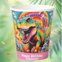 Wild One Rainbow Dinosaur Roze