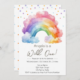 Wild One Rainbow Kids Verjaardag Kaart