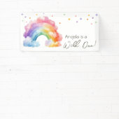 Wild One Rainbow Kids Verjaardag Spandoek (Insitu)