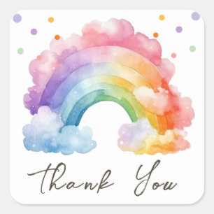 Wild One Rainbow Kids Verjaardag Vierkante Sticker