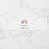 Wild One Rainbow Kids Verjaardag Waterfles Etiket (Enkel label)