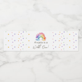 Wild One Rainbow Kids Verjaardag Waterfles Etiket