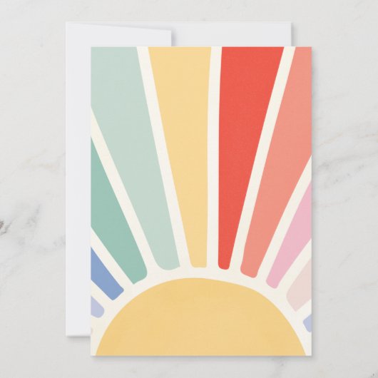 Wild One Rainbow Sunshine, eerste verjaardag Kaart (Achterkant)