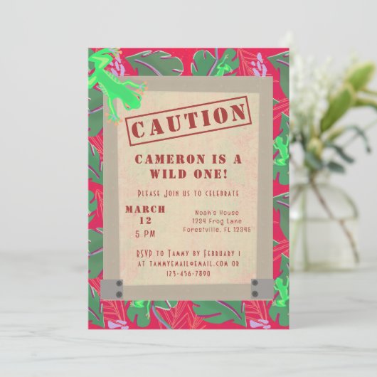 Wild One Rainforest eerste verjaardag Kaart (Staand voorkant)