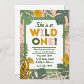 Wild One Rainforest First Birthday Invitation Kaart (Voorkant / Achterkant)