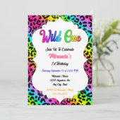 Wild One Regenboog Luipaard Verjaardag Kaart (Staand voorkant)