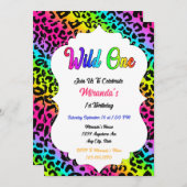 Wild One Regenboog Luipaard Verjaardag Kaart (Voorkant / Achterkant)